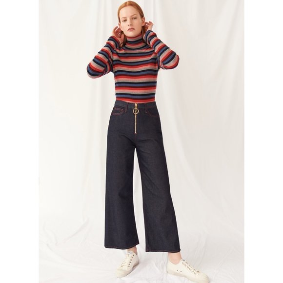 NWT M.i.h Caron High Rise Wide Leg Front Zip Jeans 25 - Picture 3 of 11